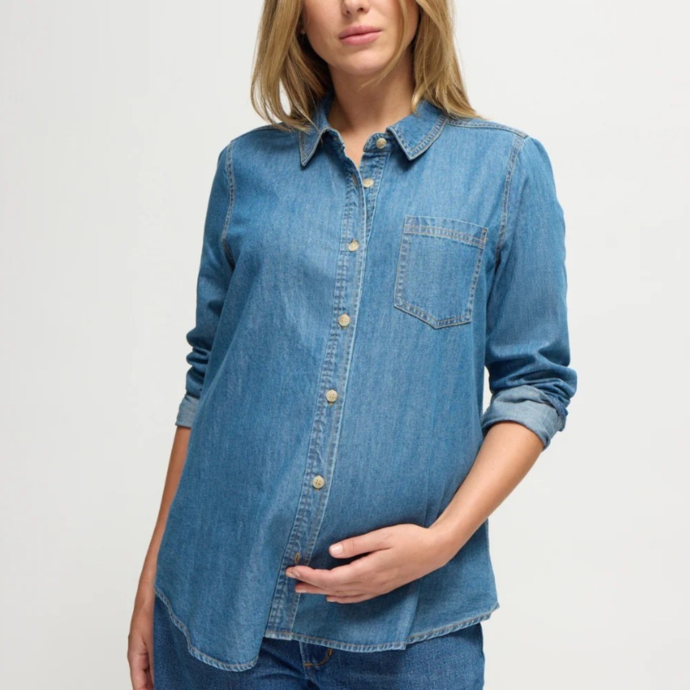 Isabel Maternity by Ingrid & Isabel Blue Long Sleeve Top